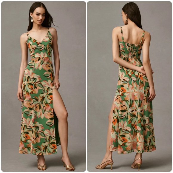 Anthropologie size 14 Hutch Mikayla Sleeveless V-Neck Side-Slit Maxi Dress - Picture 3 of 14